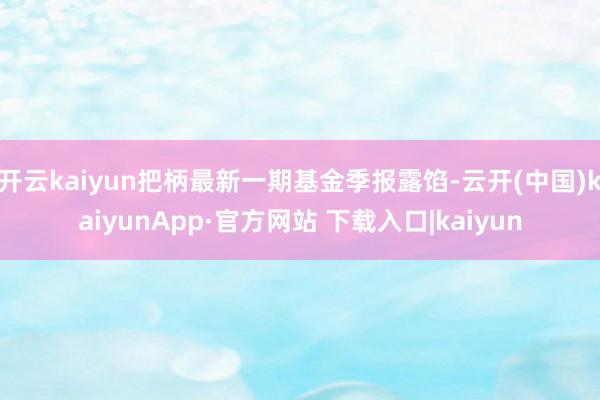 开云kaiyun把柄最新一期基金季报露馅-云开(中国)kaiyunApp·官方网站 下载入口|kaiyun