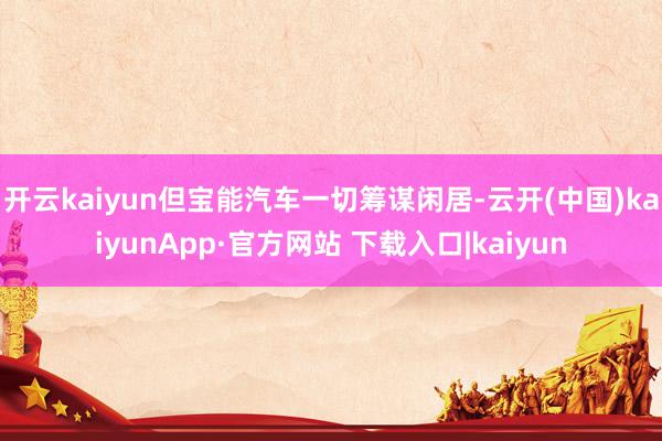 开云kaiyun但宝能汽车一切筹谋闲居-云开(中国)kaiyunApp·官方网站 下载入口|kaiyun
