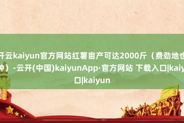 开云kaiyun官方网站红薯亩产可达2000斤(费劲地也能种)-云开(中国)kaiyunApp·官方网站 下载入口|kaiyun